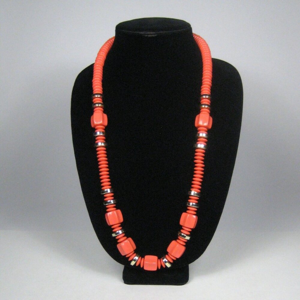Necklace Jewelry Lucite Bead Chunky Vintage Strand Statement Estate 32 in